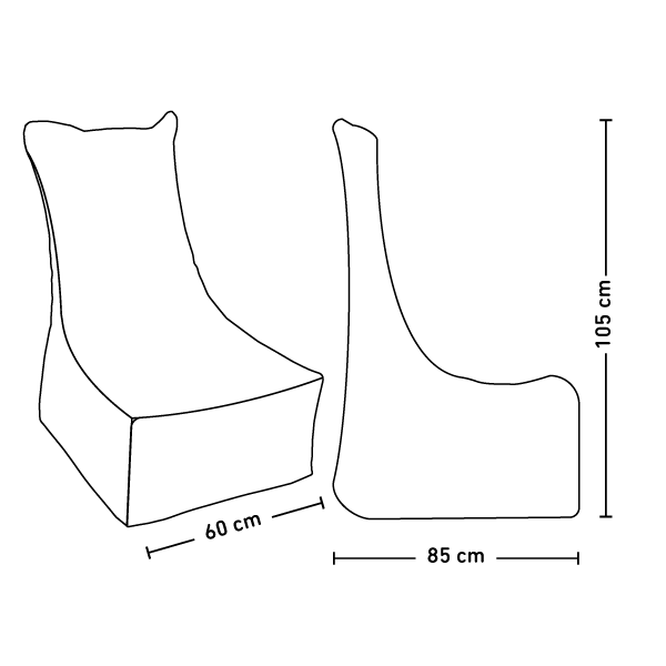 bedruckter Chairbag Größe