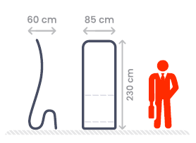 Textildisplay Snake mit Logodruck Größe