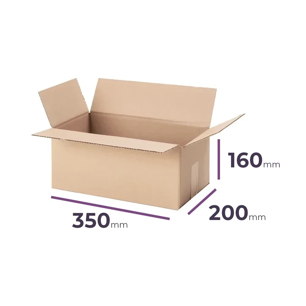 Klappkarton_350x200x160m braun Welle B 380g