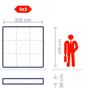Displaywand Velcro 3x3 gerade Größe