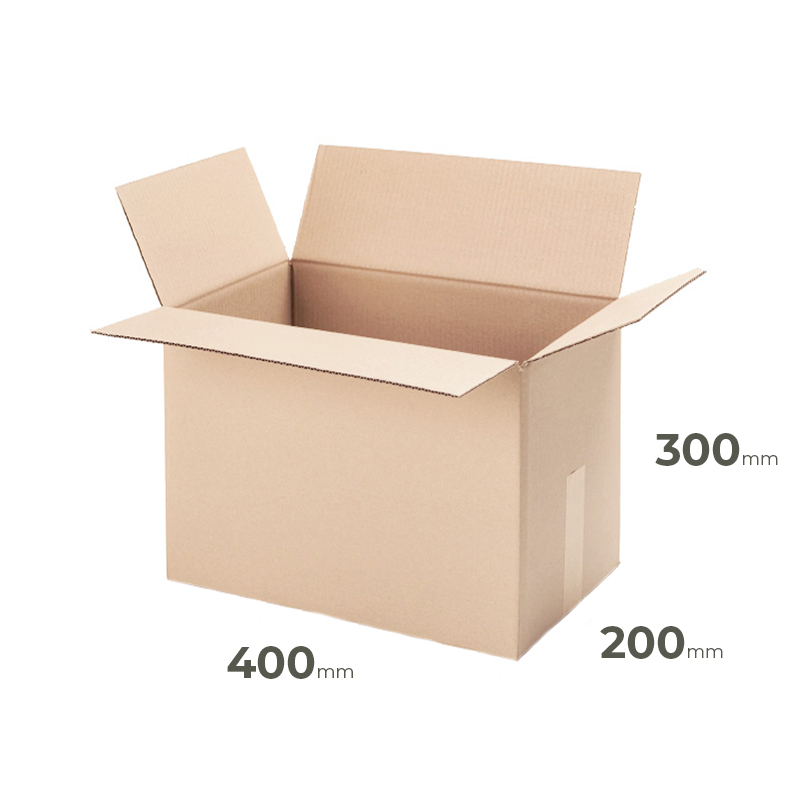 Klappkarton-400x200x300-mm Welle B braun