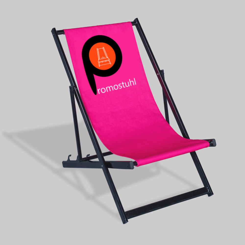 Alu Liegestuhl bedruckt silber oder schwarz