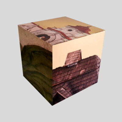 Kartonwürfel mit Logodruck 70x70x70cm