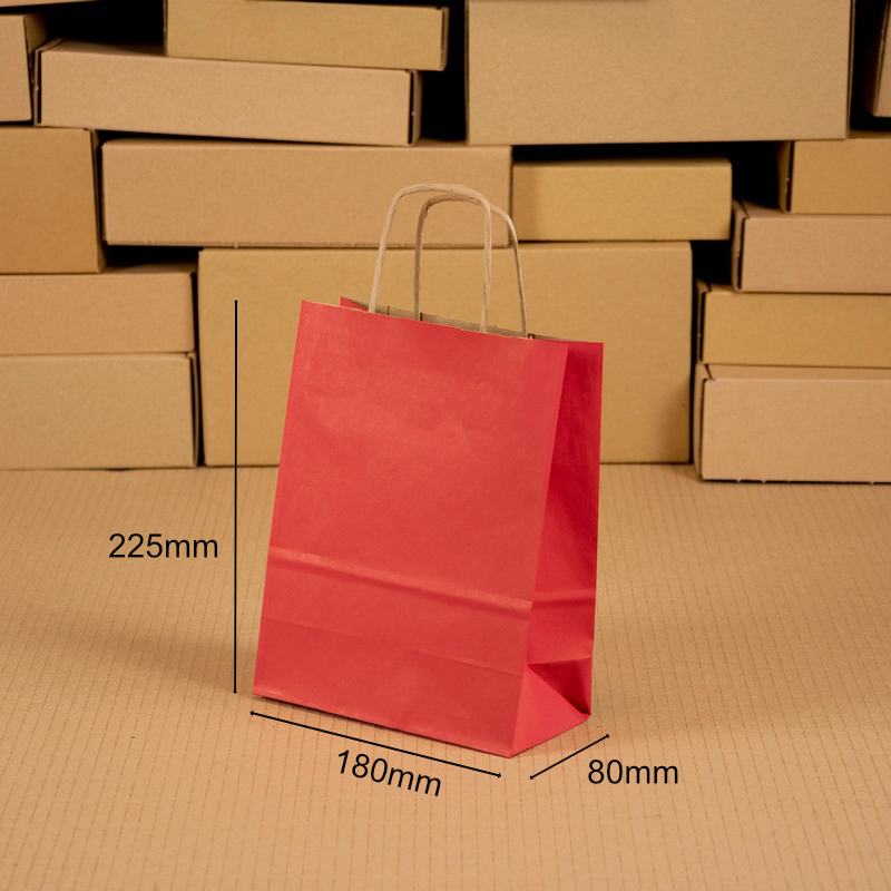 Papiertasche-Rot-180x80x225mm