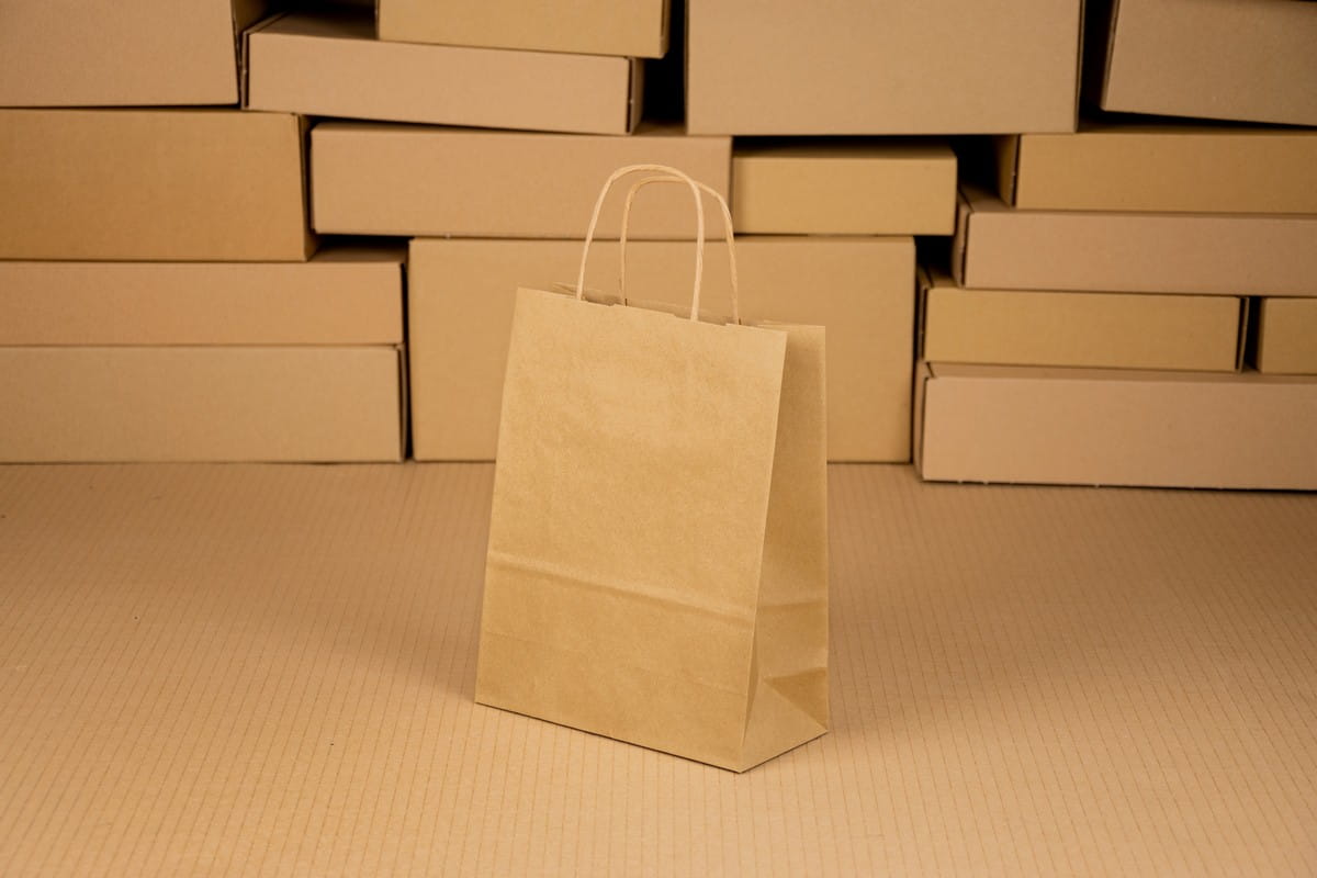 Papiertuete-180x80x225mm braun